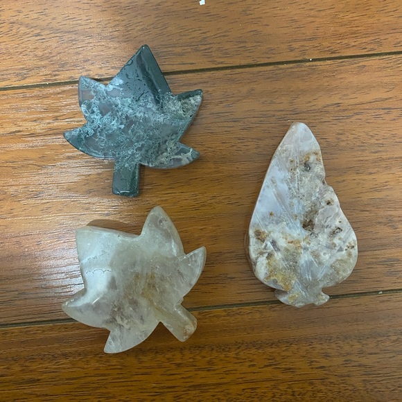 Agate crystal leaf set - Picture 3 of 3